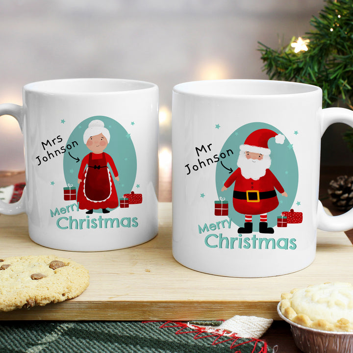 Buy Personalised Mr & Mrs Claus Mug Set at www.giftsfinder.co.uk