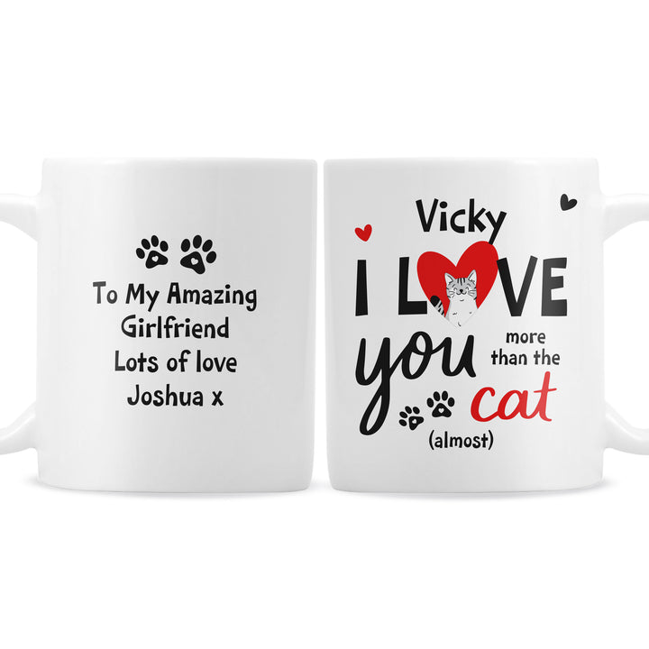 Buy Personalised I Love You More Than The Cat Mug at www.giftsfinder.co.uk