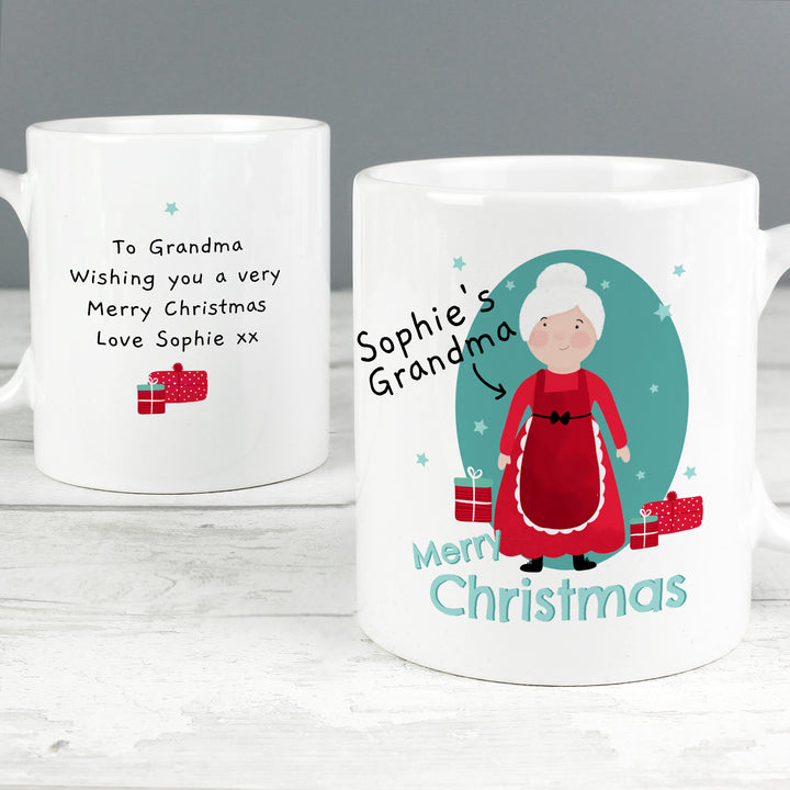 Buy Personalised Mrs Claus Christmas Mug at www.giftsfinder.co.uk