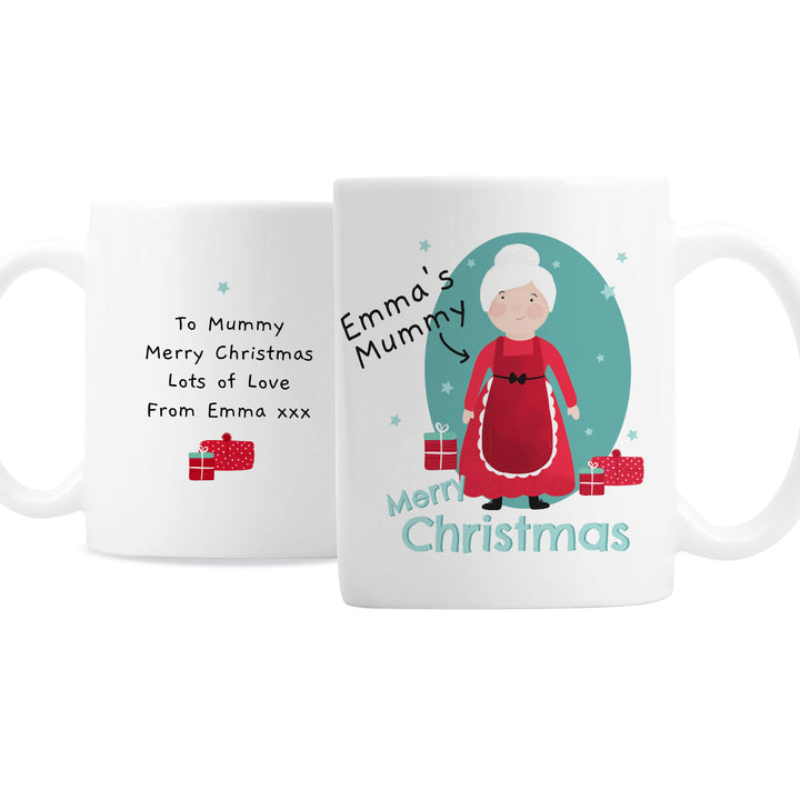 Buy Personalised Mrs Claus Christmas Mug at www.giftsfinder.co.uk