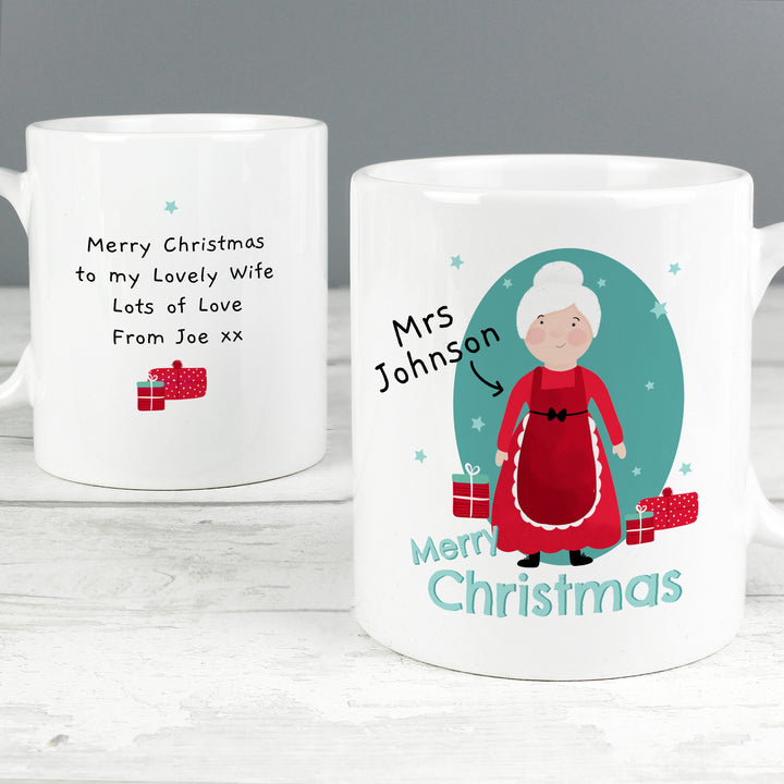 Buy Personalised Mrs Claus Christmas Mug at www.giftsfinder.co.uk