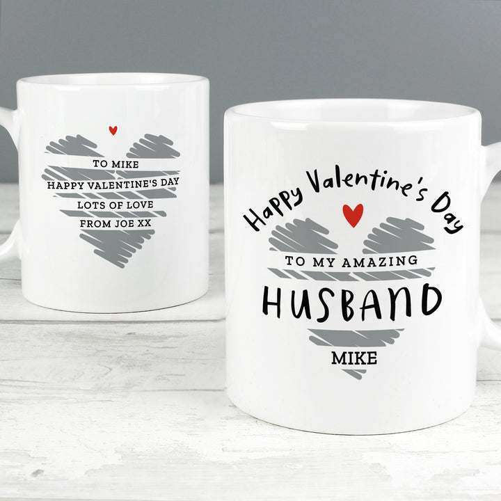 Buy Personalised Happy Valentine's Day Mug at www.giftsfinder.co.uk