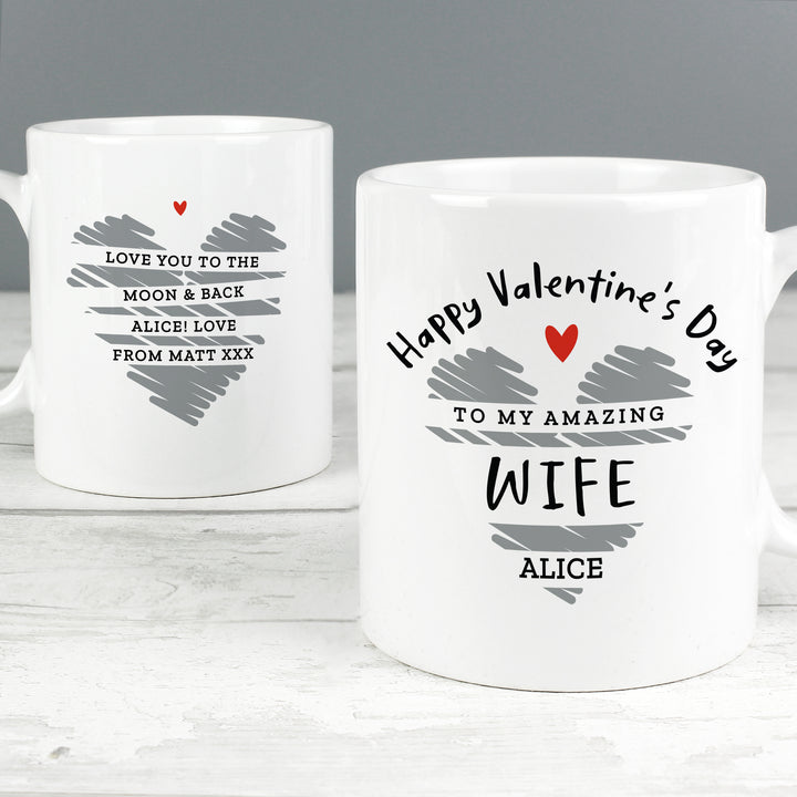 Buy Personalised Happy Valentine's Day Mug at www.giftsfinder.co.uk