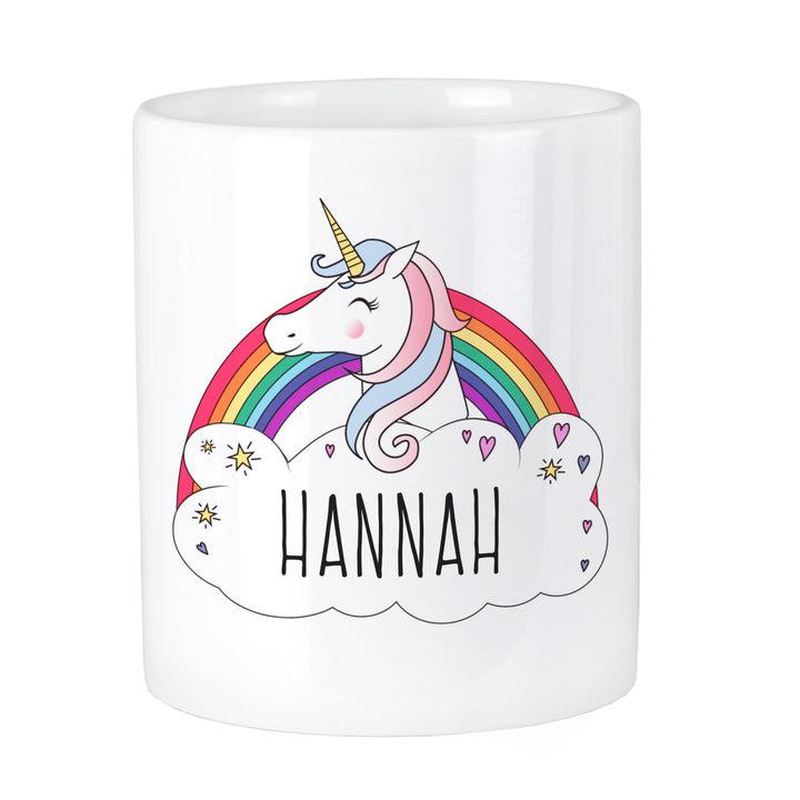 Buy Personalised Unicorn Ceramic Storage Pot at www.giftsfinder.co.uk