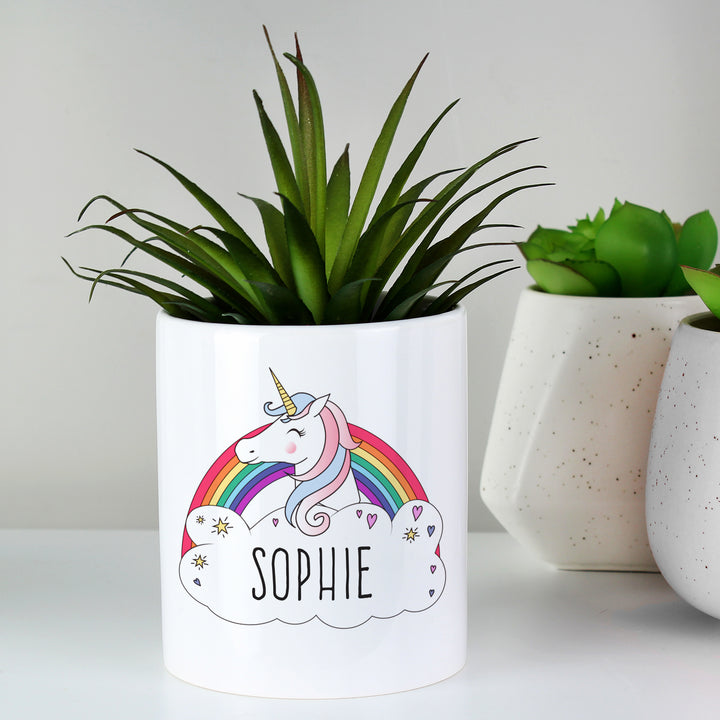 Buy Personalised Unicorn Ceramic Storage Pot at www.giftsfinder.co.uk