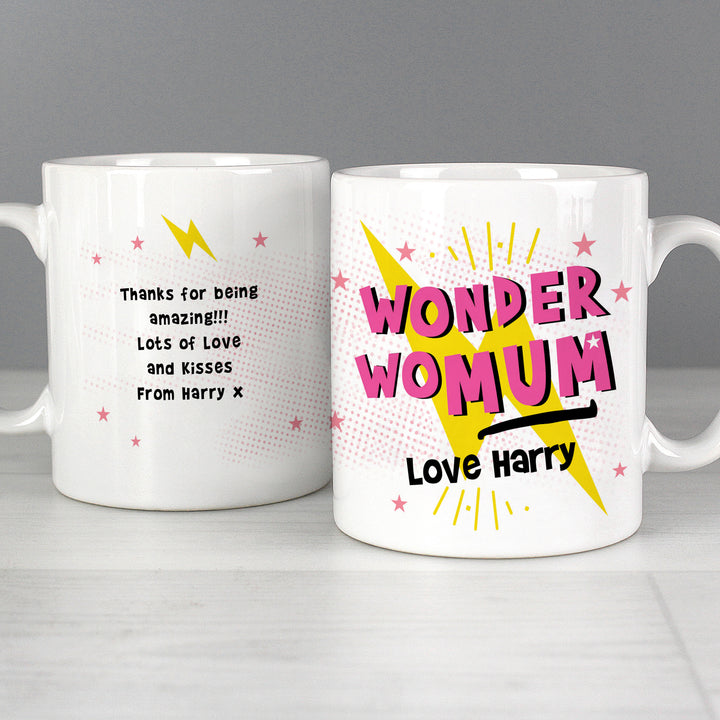 Personalised Wonder Womum Mug - part of the Gifts Finder Personalised Mugs collection