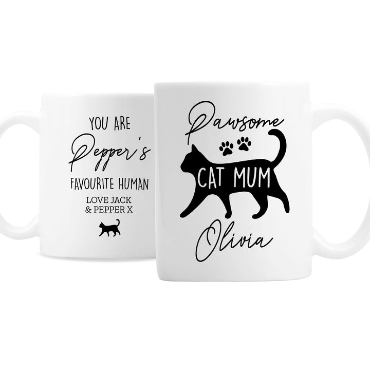 Buy Personalised Pawsome Cat Mum Mug at www.giftsfinder.co.uk