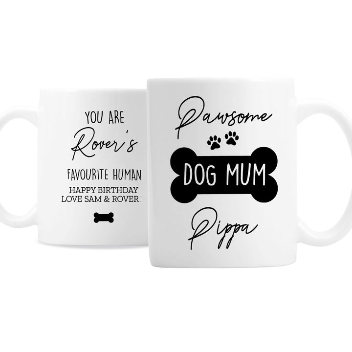 Buy Personalised Pawsome Dog Mum Mug at www.giftsfinder.co.uk