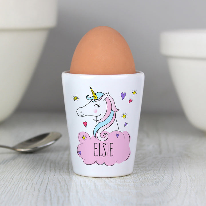 Buy Personalised Unicorn Egg Cup at www.giftsfinder.co.uk