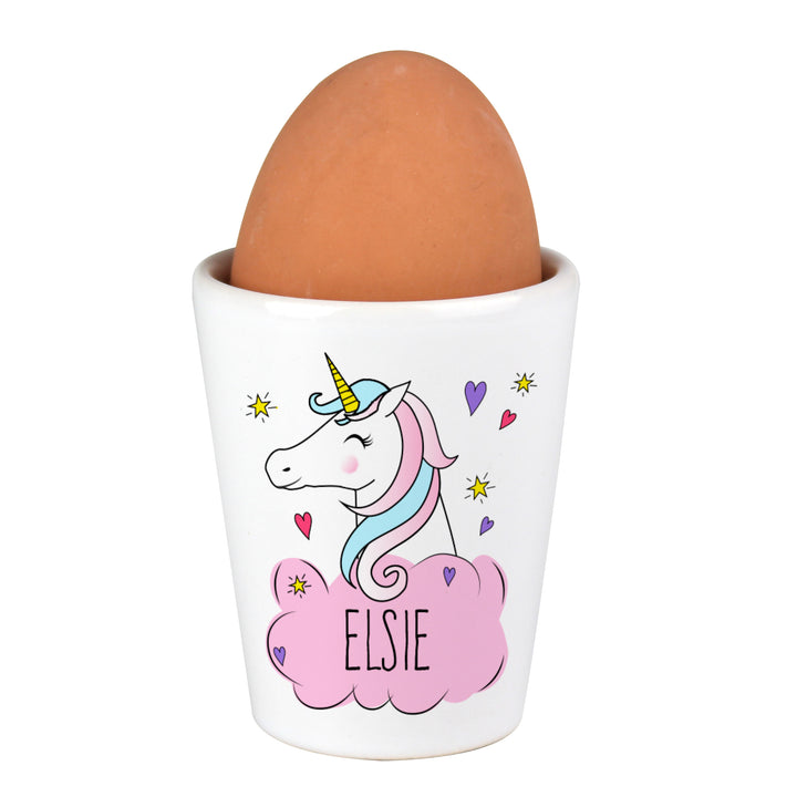 Buy Personalised Unicorn Egg Cup at www.giftsfinder.co.uk