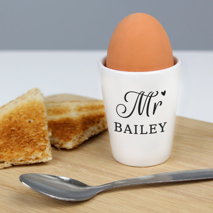 Buy Personalised Mr Egg Cup at www.giftsfinder.co.uk