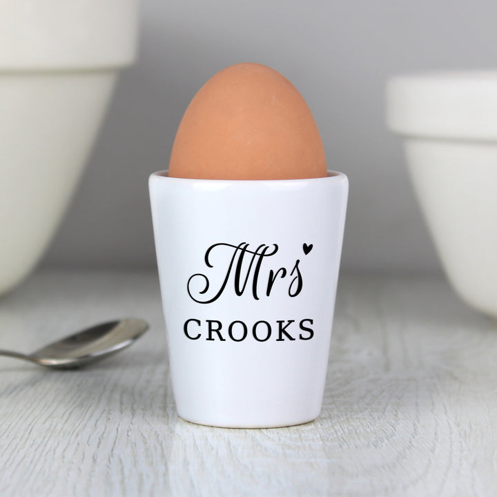 Buy Personalised Mrs Egg Cup at www.giftsfinder.co.uk