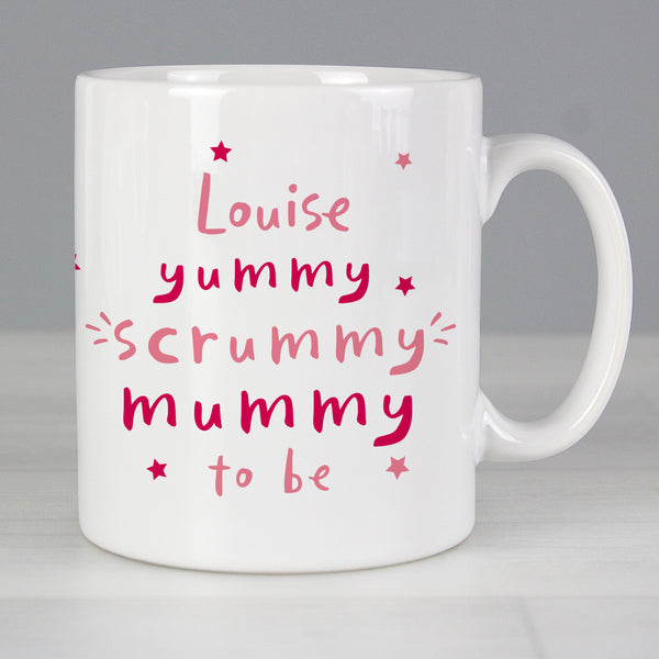 Buy Personalised Yummy Scrummy Mummy To Be Mug at www.giftsfinder.co.uk