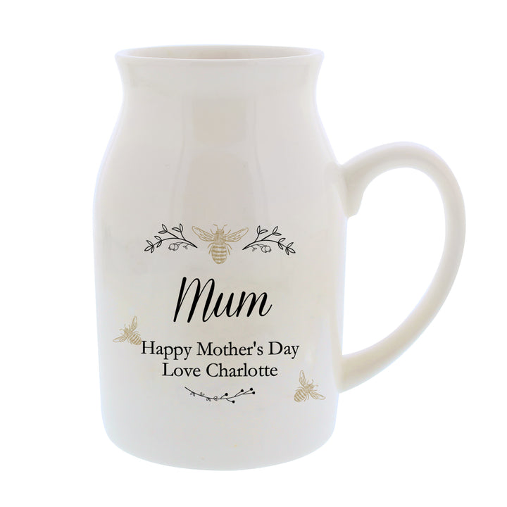 Buy Personalised Floral Bee Flower Jug Vase available now at www.giftsfinder.co.uk