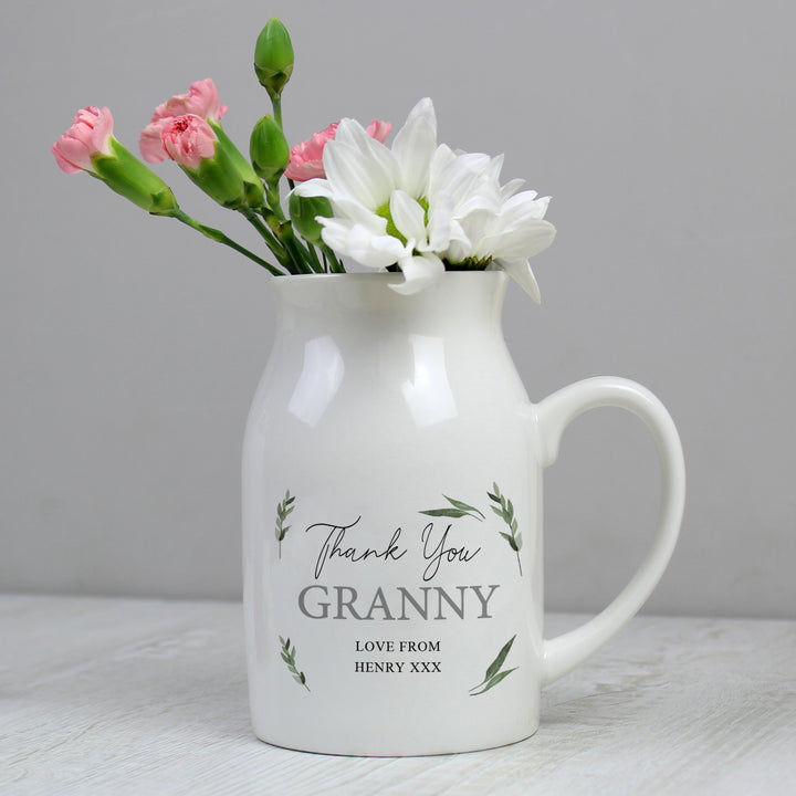 Buy Personalised Botanical Flower Jug Vase available now at www.giftsfinder.co.uk