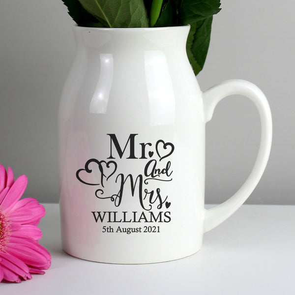 Buy Personalised Mr & Mrs Flower Jug at www.giftsfinder.co.uk