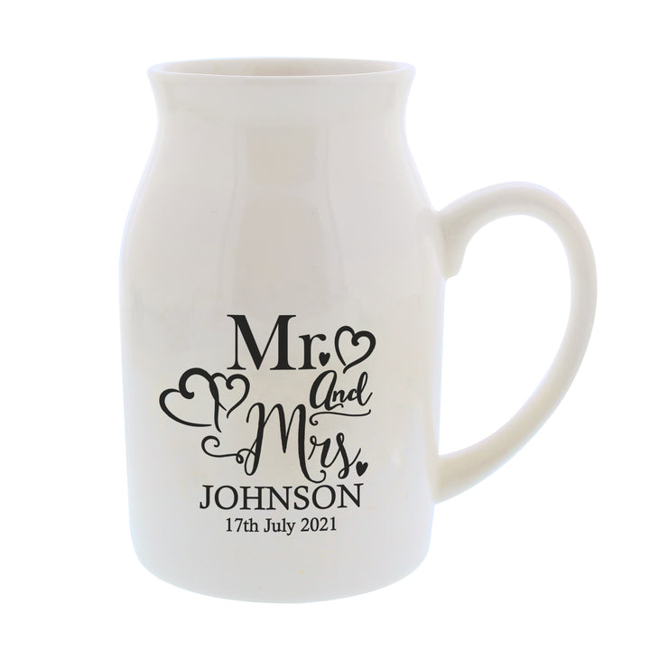 Personalised Mr & Mrs Flower Jug - part of the Gifts Finder Personalised Wedding Gifts collection