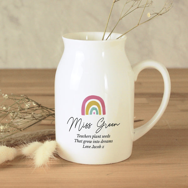 Buy Personalised Rainbow Flower Jug at www.giftsfinder.co.uk