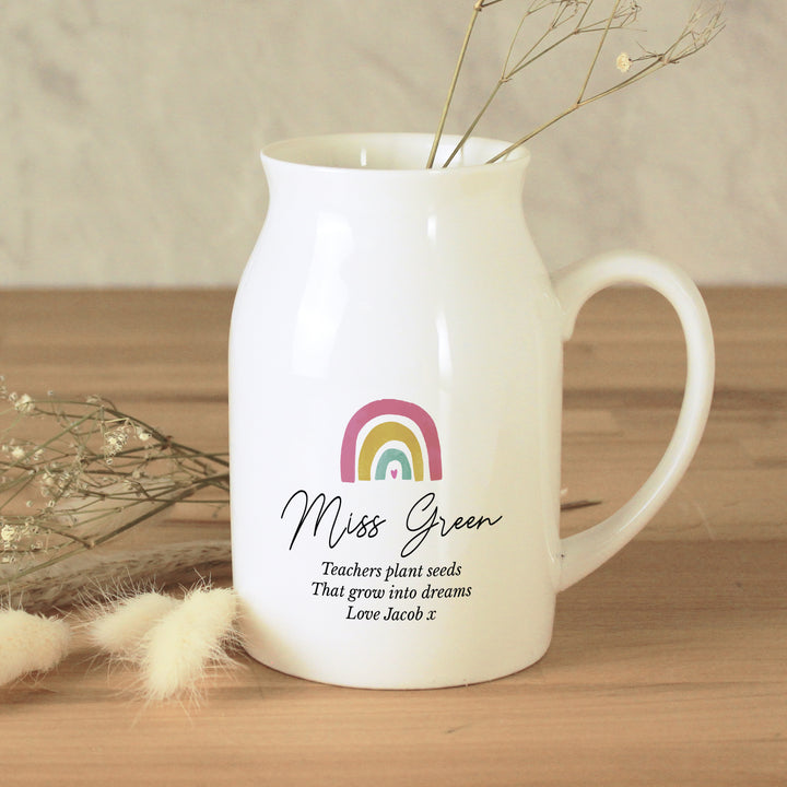 Buy Personalised Rainbow Flower Jug at www.giftsfinder.co.uk