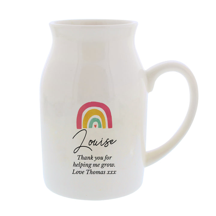 Buy Personalised Rainbow Flower Jug at www.giftsfinder.co.uk