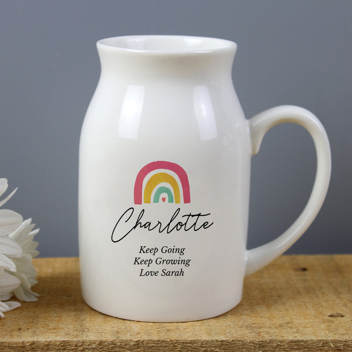 Personalised Rainbow Flower Jug Vase in gift category Vases