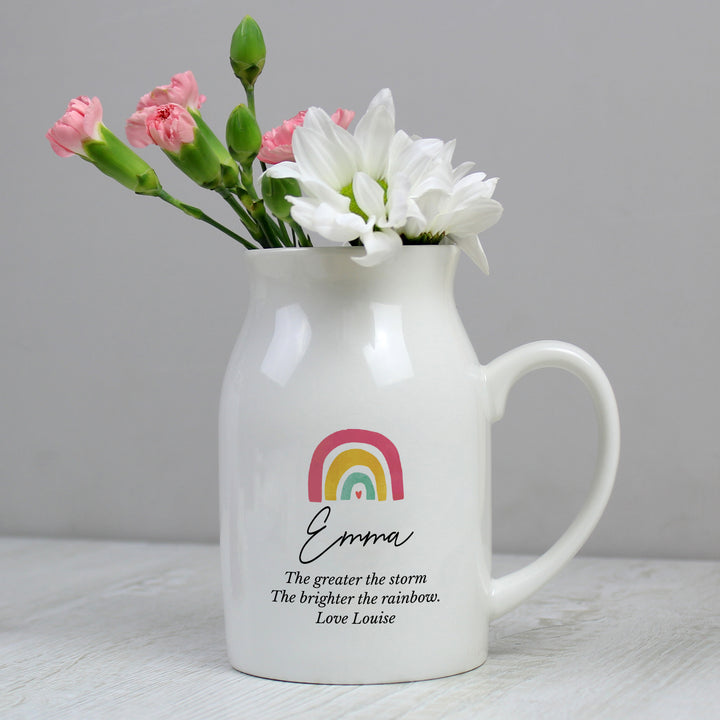 Buy Personalised Rainbow Flower Jug at www.giftsfinder.co.uk