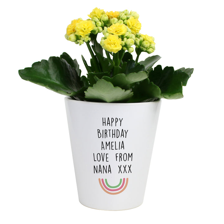 Buy Personalised Rainbow Plant Pot at www.giftsfinder.co.uk