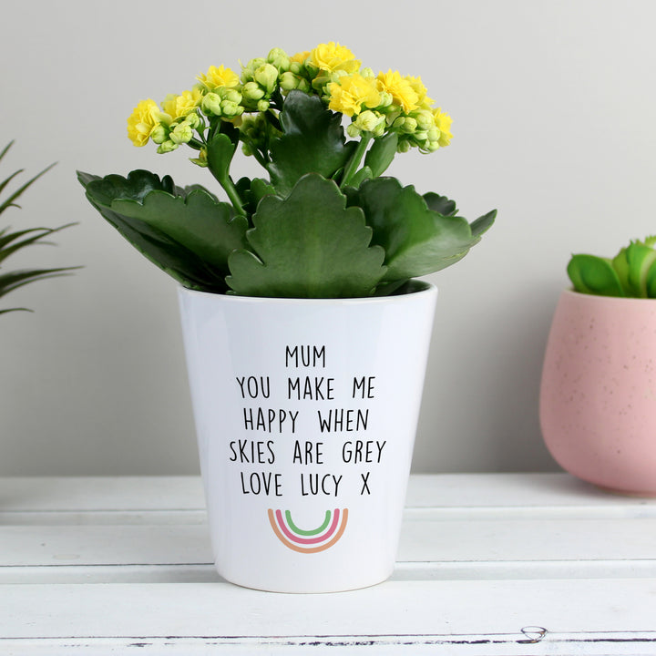 Buy Personalised Rainbow Plant Pot at www.giftsfinder.co.uk