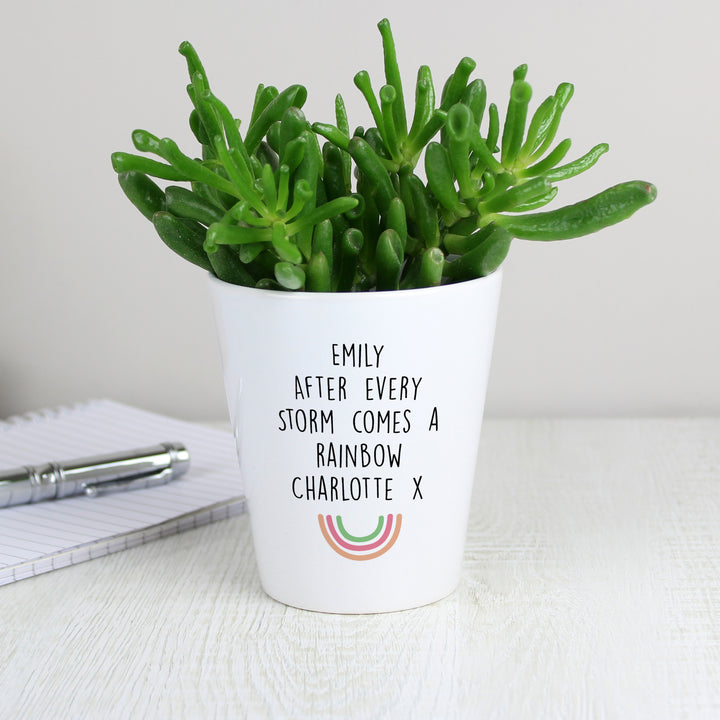 Buy Personalised Rainbow Plant Pot at www.giftsfinder.co.uk