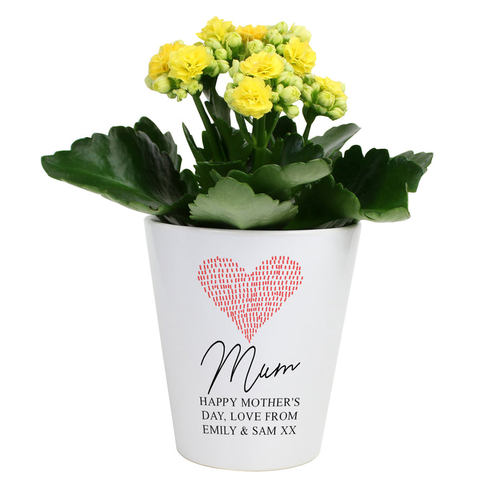 Personalised Heart Plant Pot - part of the Gifts Finder Personalised Plant Pots collection