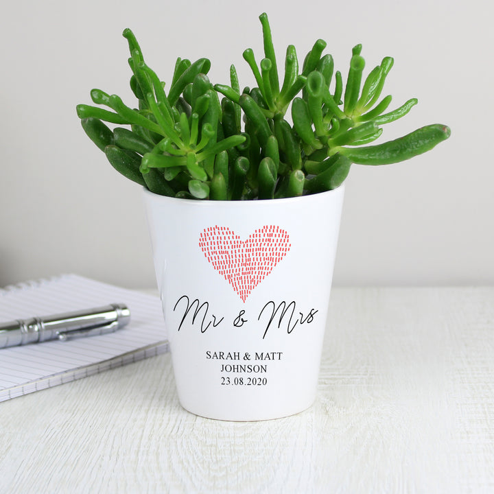 Personalised Heart Plant Pot - part of the Gifts Finder Personalised Plant Pots collection