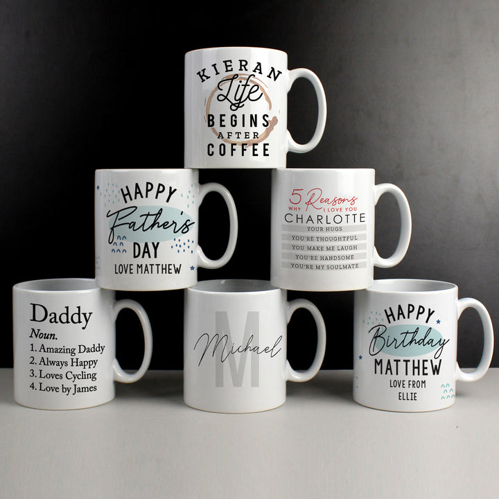 Buy Personalised Life Begins After Coffee Mug at www.giftsfinder.co.uk