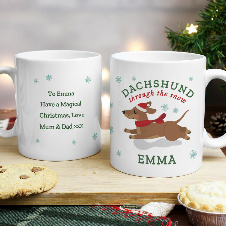 Personalised Dachshund Through... Mug - part of the Gifts Finder Personalised Mugs collection