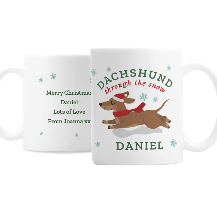 Personalised Dachshund Through... Mug - part of the Gifts Finder Personalised Mugs collection