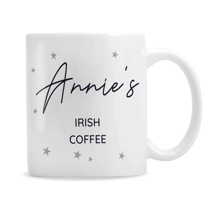 Buy Personalised Free Text Little Grey Stars Mug available now at www.giftsfinder.co.uk