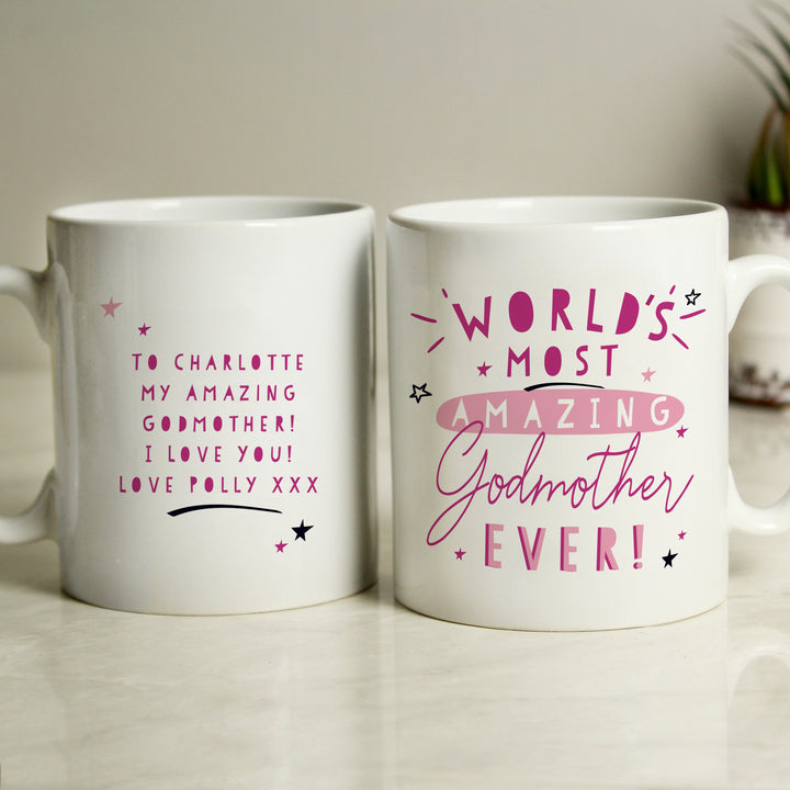 Personalised World's Most Amazing Godmother Mug in gift category Personalised Mugs