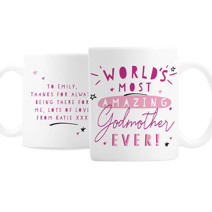 Personalised World's Most Amazing Godmother Mug in gift category Personalised Mugs