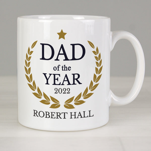 Buy Personalised Dad of the Year Mug available now at www.giftsfinder.co.uk