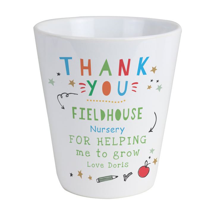 Personalised Thank You Teacher Plant Pot in gift category Personalised Teacher Gifts