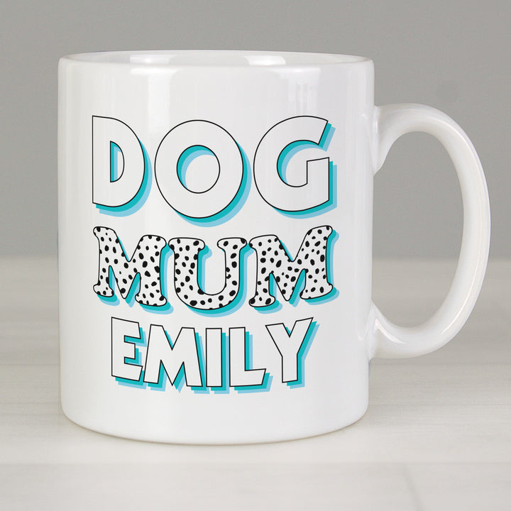 Personalised Dog Mum Blue Spots Mug - part of the Gifts Finder Personalised Mugs collection