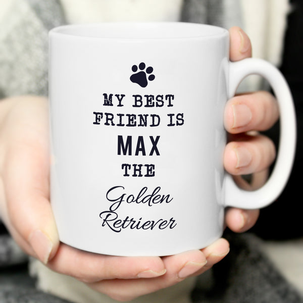 Buy Personalised Paw Print Dog Breed Mug at www.giftsfinder.co.uk