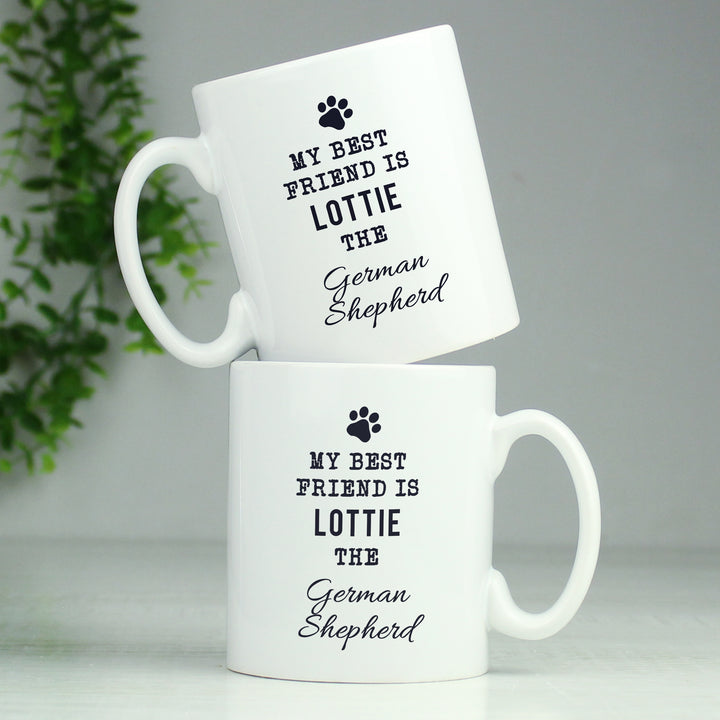 Buy Personalised Paw Print Dog Breed Mug at www.giftsfinder.co.uk