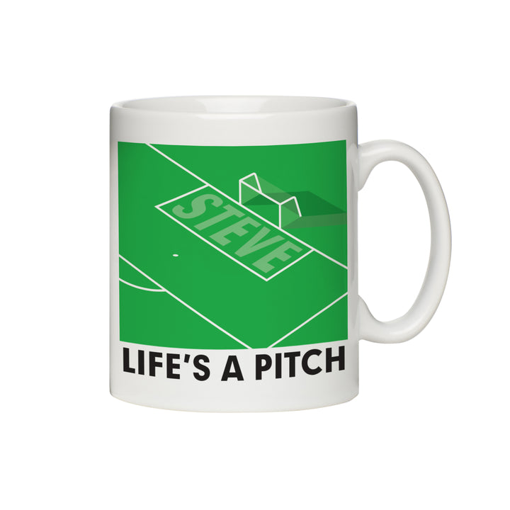 Buy Personalised Life's A Pitch Mug available now at www.giftsfinder.co.uk