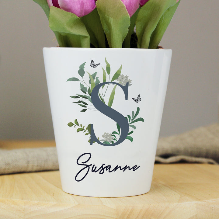 Personalised Botanical Plant Pot - part of the Gifts Finder Personalised Plant Pots collection