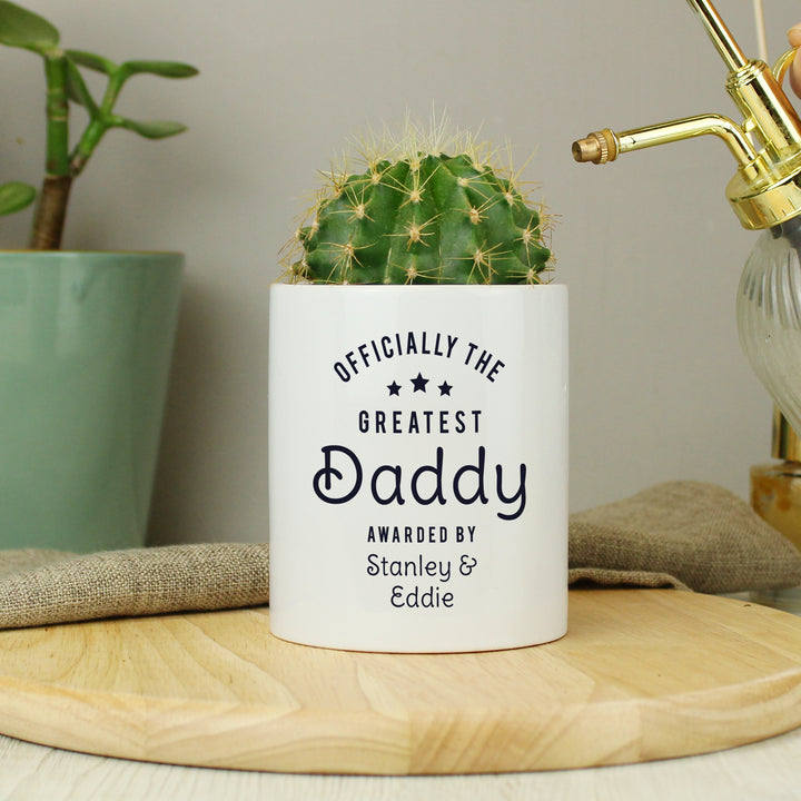 Personalised Officially The Greatest Ceramic Storage Pot - part of the Gifts Finder Personalised Storage Pots collection