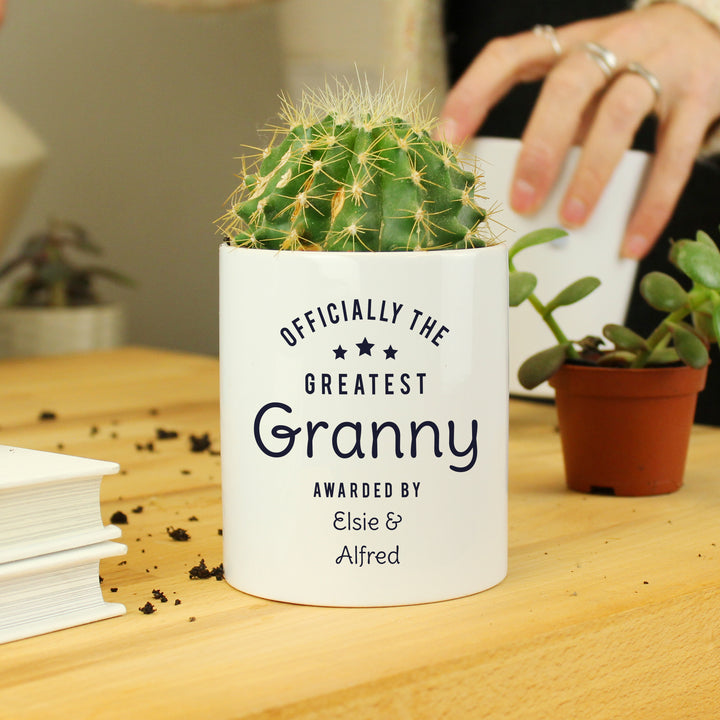 Personalised Officially The Greatest Ceramic Storage Pot - part of the Gifts Finder Personalised Storage Pots collection