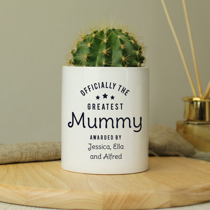 Personalised Officially The Greatest Ceramic Storage Pot - part of the Gifts Finder Personalised Storage Pots collection