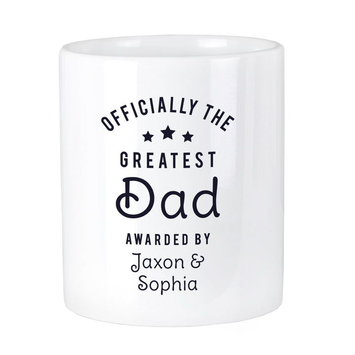 Personalised Officially The Greatest Ceramic Storage Pot - part of the Gifts Finder Personalised Storage Pots collection