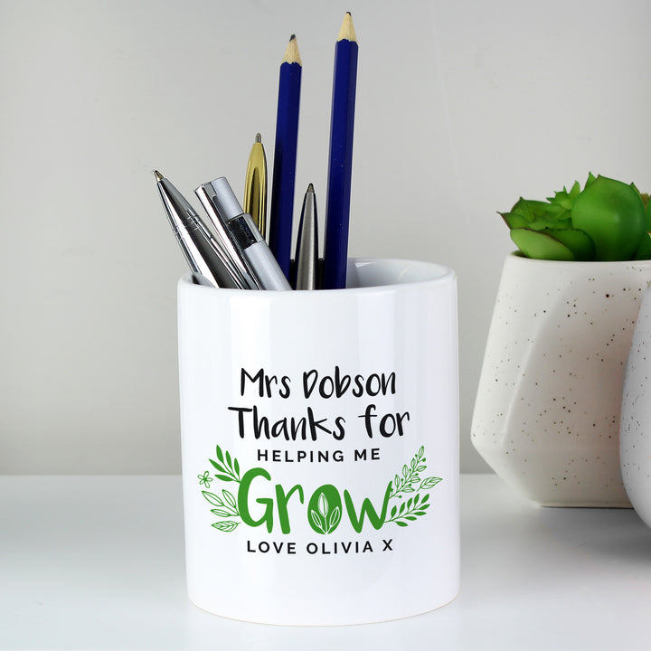 Personalised Thanks For Helping Me Grow Ceramic Storage Pot - part of the Gifts Finder Personalised Storage Pots collection