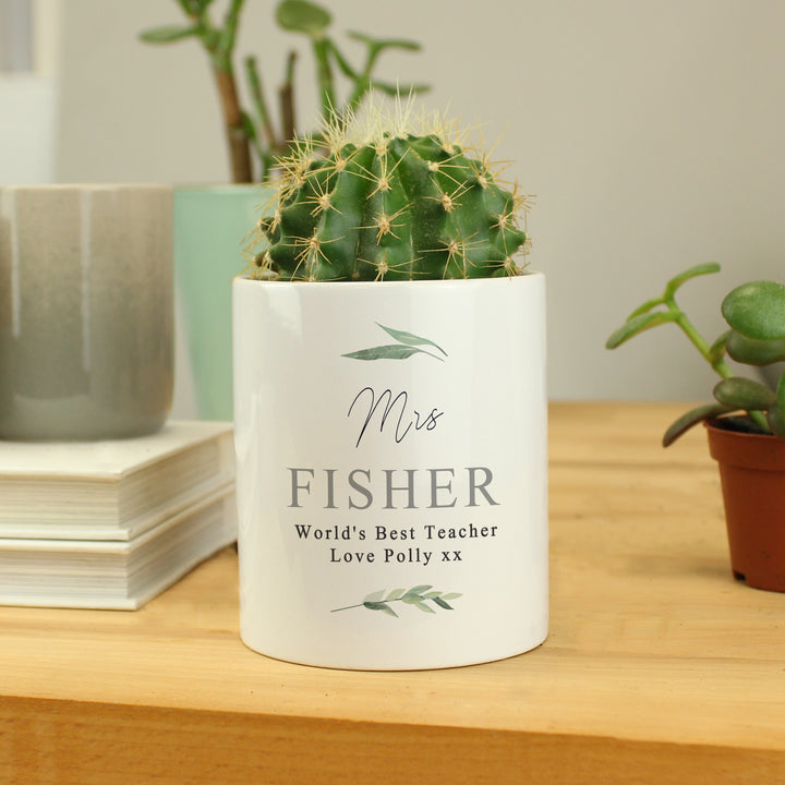 Buy Personalised Free Text Botanical Ceramic Storage Pot available now at www.giftsfinder.co.uk